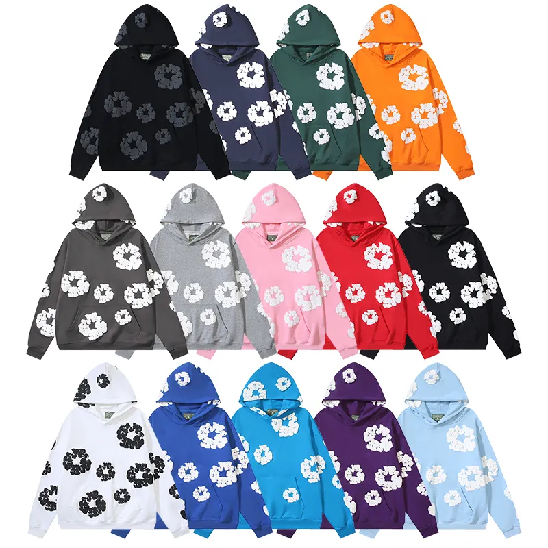 802# P196 Real shot DENIM TEARS main line Kapok foam printed American hooded sweatshirt Fabric 380g pure cotton terry cloth Color: black gray black-gray red dark green royal blue orange pink light blue carbon gray color blue white purple lake blue code number: S M L XL